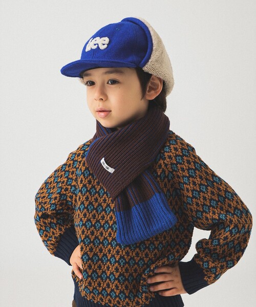 B:MING by BEAMS（ビーミングバイビームス）の「リブ マフラー 2025FW（マフラー・キッズ・ベージュ/ライトブラウン・ONE SIZE）」の8枚目の写真