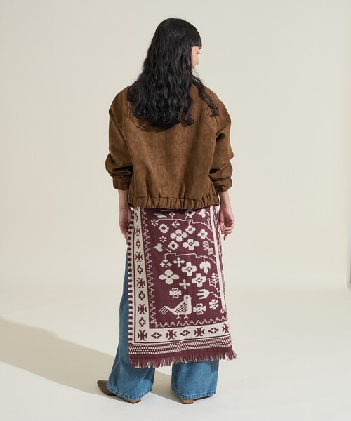 セール】ブランケット リメイク風巻スカート/ラップスカート