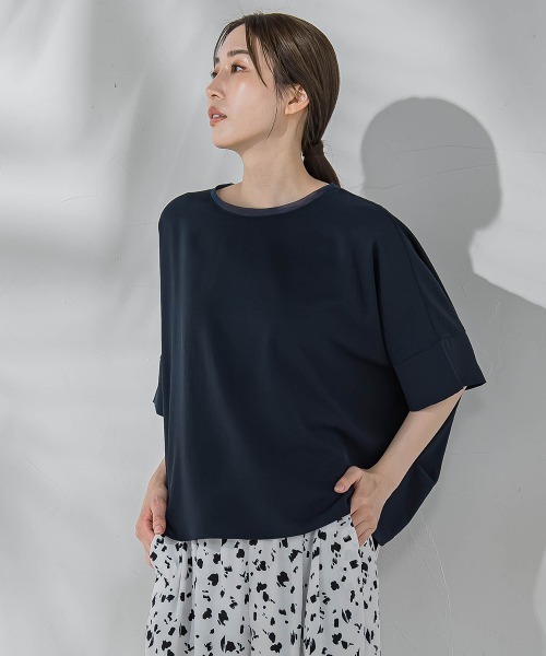 la.f…(ラエフ)の「ハイストレッチカットソーブラウス≪洗濯機で洗える≫(シャツ/ブラウス・レディース・キャメル/オフホワイト/ネイビー/ライトグレー・9号)」の3枚目の写真