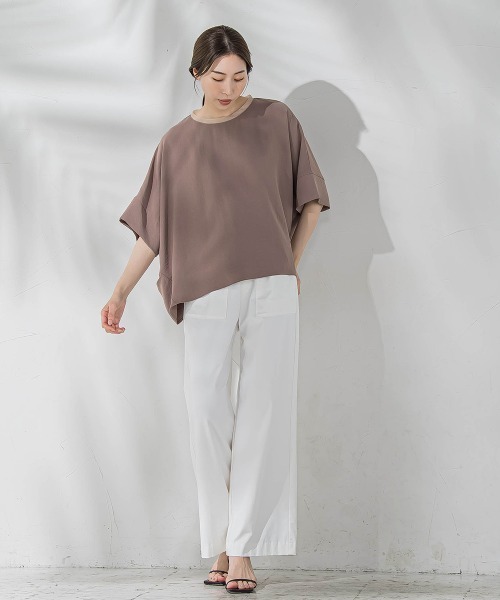 la.f…(ラエフ)の「ハイストレッチカットソーブラウス≪洗濯機で洗える≫(シャツ/ブラウス・レディース・キャメル/オフホワイト/ネイビー/ライトグレー・9号)」の13枚目の写真