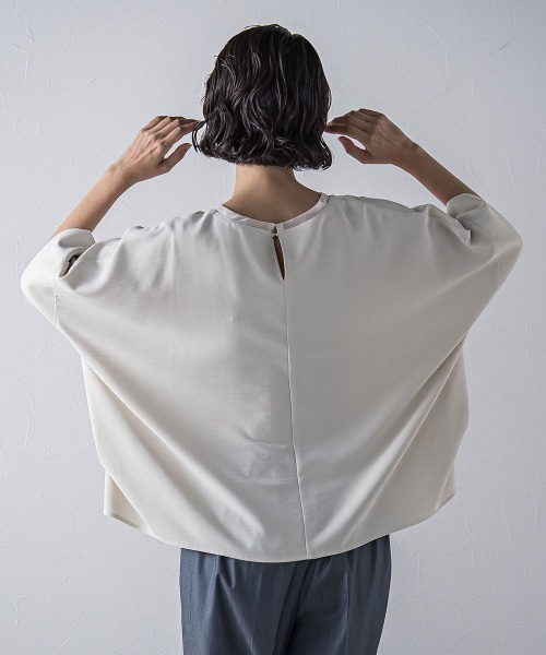 la.f…(ラエフ)の「ハイストレッチカットソーブラウス≪洗濯機で洗える≫(シャツ/ブラウス・レディース・キャメル/オフホワイト/ネイビー/ライトグレー・9号)」の7枚目の写真