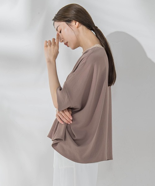 la.f…(ラエフ)の「ハイストレッチカットソーブラウス≪洗濯機で洗える≫(シャツ/ブラウス・レディース・キャメル/オフホワイト/ネイビー/ライトグレー・9号)」の10枚目の写真
