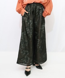 ScoLar Parity | 553209：花柄ゴブラン織り風 シアー生地重ねパンツ(その他パンツ)