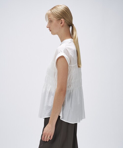 cloenc（クロエンス）の「【手洗い可】シャーリングブラウス（シャツ/ブラウス・レディース・ホワイト/ブラック/ブラウン系その他・02）」の12枚目の写真