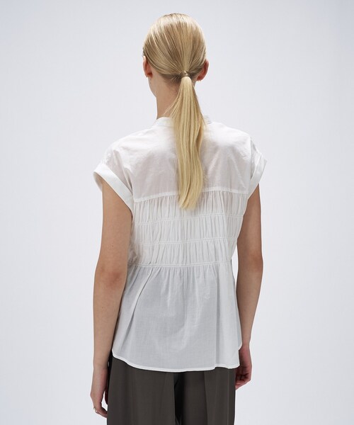 cloenc（クロエンス）の「【手洗い可】シャーリングブラウス（シャツ/ブラウス・レディース・ホワイト/ブラック/ブラウン系その他・02）」の13枚目の写真