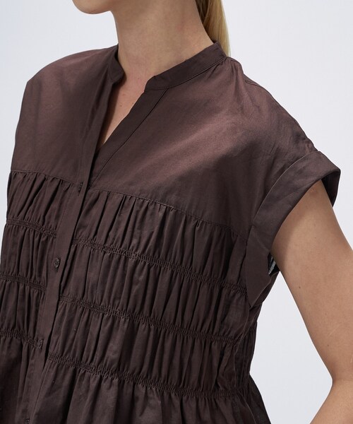 cloenc（クロエンス）の「【手洗い可】シャーリングブラウス（シャツ/ブラウス・レディース・ホワイト/ブラック/ブラウン系その他・02）」の20枚目の写真