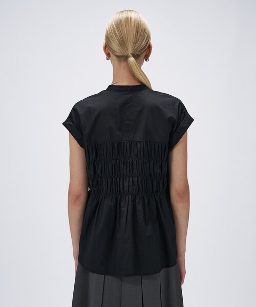 cloenc（クロエンス）の「【手洗い可】シャーリングブラウス（シャツ/ブラウス・レディース・ホワイト/ブラック/ブラウン系その他・02）」の4枚目の写真