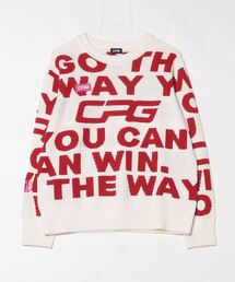 CPGゴルフ クルーネックロゴ柄　ニット　新品未使用 CPGゴルフ クルーネックロゴ柄 ニット 新品未使用 - メルカリ