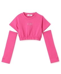 キッズのTシャツ/カットソー（ピンク/桃色系・ショート丈