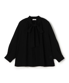 Rom　　Ballsey　フリル付きネイビートップス セール】シアートロ フリルネックブラウス（シャツ/ブラウス