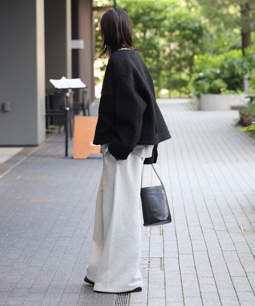 セール】シープパイルクロップジャケット（ノーカラーコート