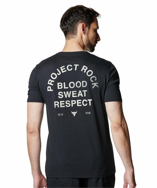 UNDER ARMOUR(アンダーアーマー)の「UAプロジェクトロック ブラッドスウェットリスペクト ショートスリーブ Tシャツ(トレーニング/メンズ)(Tシャツ/カットソー・メンズ・ブラック系その他・S/M/L/2XL/XL)」の2枚目の写真