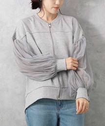 Bleu Bleuet（ブルーブルーエ）の「【ZOZO限定】ポンチ×チュールプリーツブルゾン（ブルゾン）」