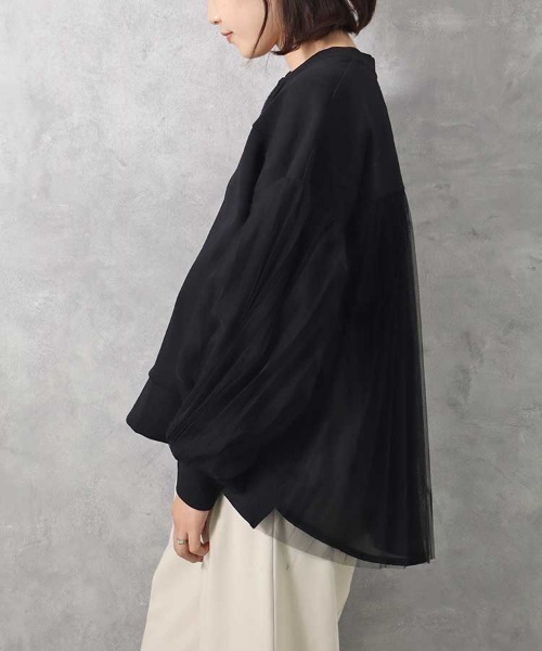 Bleu Bleuet(ブルーブルーエ)の「【ZOZO限定】ポンチ×チュールプリーツブルゾン(ブルゾン・レディース・ブラック/グレー・FREE)」の13枚目の写真