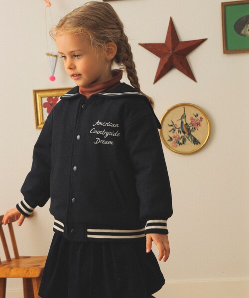 こども ビームス（コドモビームス）の「セーラーカラー ブルゾン 2025FW（90～140cm）（ブルゾン・キッズ・ブラウン/ネイビー・90/140/130/110/100/120）」の2枚目の写真