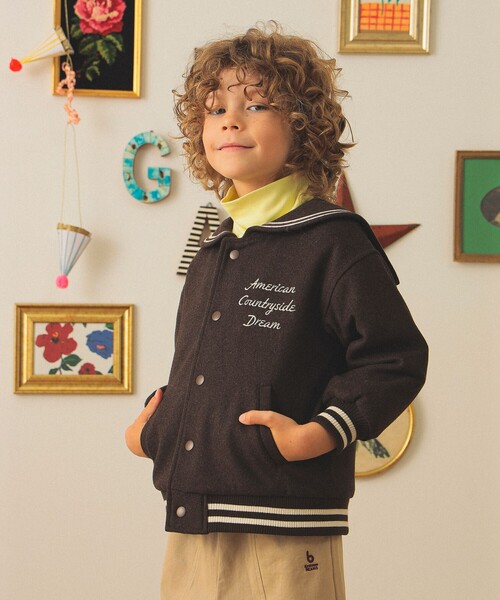 こども ビームス（コドモビームス）の「セーラーカラー ブルゾン 2025FW（90～140cm）（ブルゾン・キッズ・ブラウン/ネイビー・90/140/130/110/100/120）」の16枚目の写真