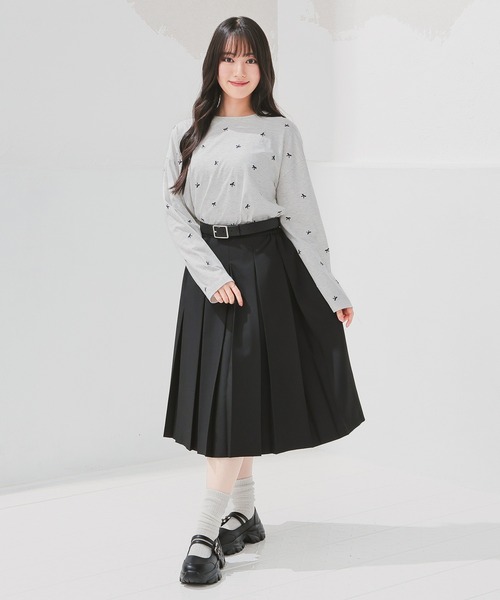 Honeys（ハニーズ）の「【ＵＶカット】モチーフ刺繍ゆるＴシャツ（Tシャツ/カットソー・レディース・ブラック/スモークピンク/オートミール/ホワイト・S/M/LL/L）」の15枚目の写真
