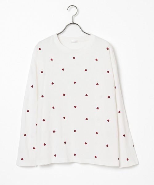 Honeys（ハニーズ）の「【ＵＶカット】モチーフ刺繍ゆるＴシャツ（Tシャツ/カットソー・レディース・ブラック/スモークピンク/オートミール/ホワイト・S/M/LL/L）」の20枚目の写真