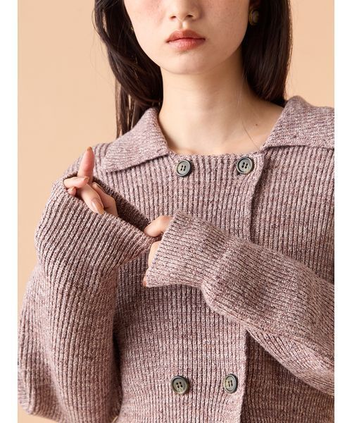 ニットジャケット＆ミニニットワンピース キャメル ニットジャケット＆ミニニットワンピース キャメル メランジニット