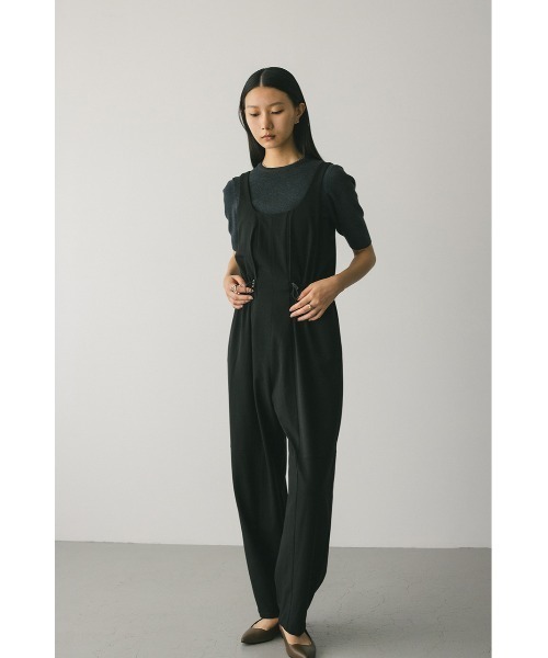 STYLEMIXER（スタイルミキサー）の「バレルラインロンパース（つなぎ/オールインワン・レディース・ライトブラウン/ブラック・MEDIUM/SMALL）」の12枚目の写真