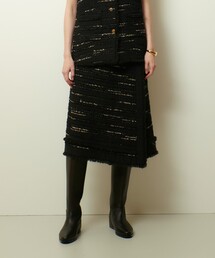 allureville / アルアバイル ツイードAラインスカート allureville｜セットアップ対応商品ジオリカラメツイードハイ