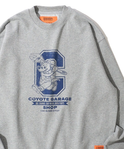 UNIVERSAL OVERALL（ユニバーサルオーバーオール）の「【UNIVERSAL OVERALL】CVC FLEECE GRAPHIC PRINT SWEAT PULLOVER / CVC裏毛 グラフィックプリント スウェットプルオーバー（スウェット・メンズ・オートミール/ミント/グレー・SMALL/MEDIUM/LARGE/X-LARGE）」の3枚目の写真