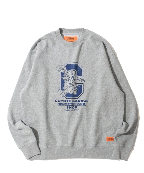 UNIVERSAL OVERALL（ユニバーサルオーバーオール）の「【UNIVERSAL OVERALL】CVC FLEECE GRAPHIC PRINT SWEAT PULLOVER / CVC裏毛 グラフィックプリント スウェットプルオーバー（スウェット・メンズ・オートミール/ミント/グレー・SMALL/MEDIUM/LARGE/X-LARGE）」の4枚目の写真