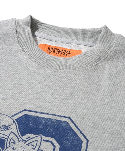 UNIVERSAL OVERALL（ユニバーサルオーバーオール）の「【UNIVERSAL OVERALL】CVC FLEECE GRAPHIC PRINT SWEAT PULLOVER / CVC裏毛 グラフィックプリント スウェットプルオーバー（スウェット・メンズ・オートミール/ミント/グレー・SMALL/MEDIUM/LARGE/X-LARGE）」の10枚目の写真