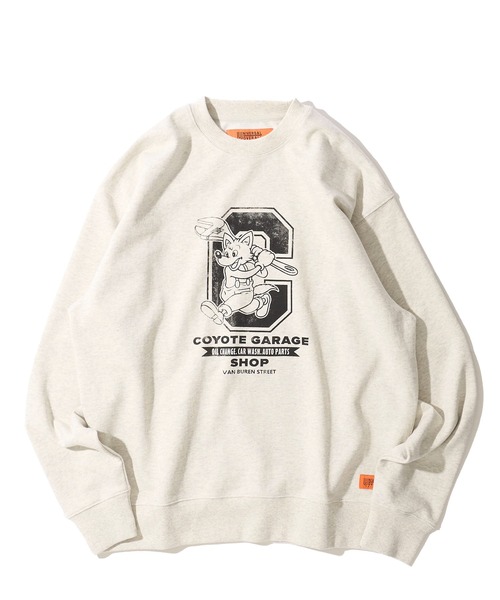 UNIVERSAL OVERALL（ユニバーサルオーバーオール）の「【UNIVERSAL OVERALL】CVC FLEECE GRAPHIC PRINT SWEAT PULLOVER / CVC裏毛 グラフィックプリント スウェットプルオーバー（スウェット・メンズ・オートミール/ミント/グレー・SMALL/MEDIUM/LARGE/X-LARGE）」の6枚目の写真