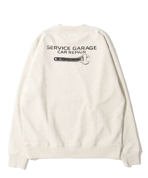 UNIVERSAL OVERALL（ユニバーサルオーバーオール）の「【UNIVERSAL OVERALL】CVC FLEECE GRAPHIC PRINT SWEAT PULLOVER / CVC裏毛 グラフィックプリント スウェットプルオーバー（スウェット・メンズ・オートミール/ミント/グレー・SMALL/MEDIUM/LARGE/X-LARGE）」の7枚目の写真
