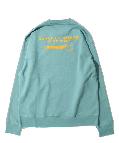 UNIVERSAL OVERALL（ユニバーサルオーバーオール）の「【UNIVERSAL OVERALL】CVC FLEECE GRAPHIC PRINT SWEAT PULLOVER / CVC裏毛 グラフィックプリント スウェットプルオーバー（スウェット・メンズ・オートミール/ミント/グレー・SMALL/MEDIUM/LARGE/X-LARGE）」の9枚目の写真