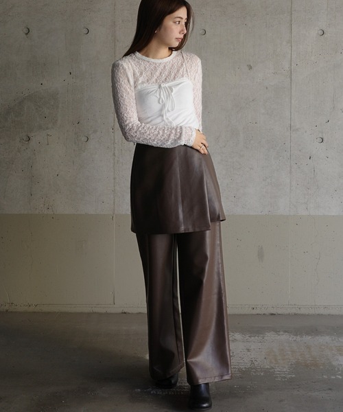 Layered Leather Set/レイヤードレザーパンツセット