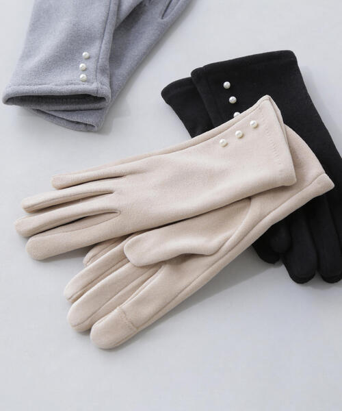 NATURAL BEAUTY BASIC（ナチュラルビューティーベーシック）の「◇パールポイントグローブ（手袋・レディース・ベージュ/グレー/ブラック・FREE）」の5枚目の写真