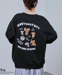 TOM&JERRY ワッペン風 刺繍トレーナー