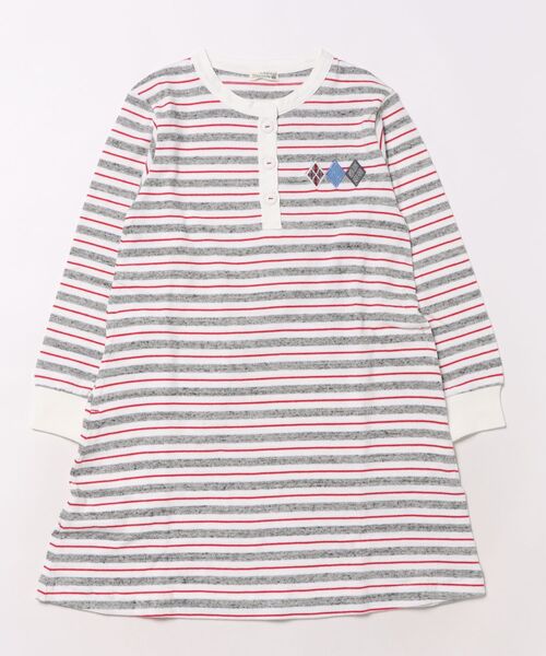 RAGMART(ラグマート)の「二双天竺ラガーワンピース(ワンピース・キッズ・ブルー/オフホワイト・110cm/120cm/130cm/100cm)」の2枚目の写真