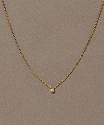 JUPITER | 【SV】バテイ一粒ダイヤモンドネックレス<全長約40+6cm>/金属アレルギー対応<動画あり>(ネックレス)