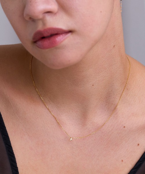 JUPITER（ジュピター）の「【SV】バテイ一粒ダイヤモンドネックレス<全長約40+6cm>/金属アレルギー対応<動画あり>（ネックレス・レディース・シルバー/ゴールド・FREE）」の10枚目の写真