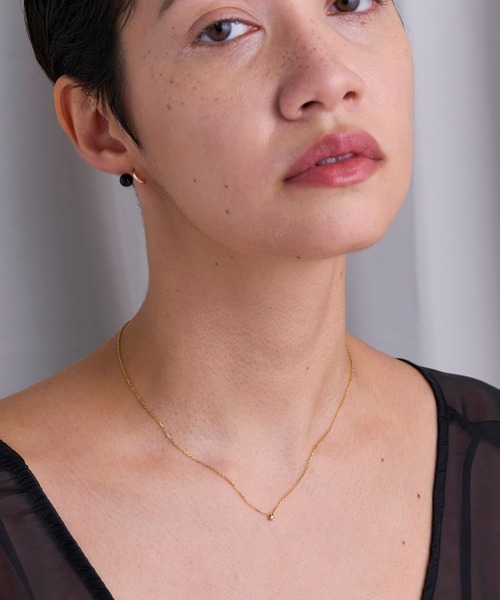 JUPITER（ジュピター）の「【SV】バテイ一粒ダイヤモンドネックレス<全長約40+6cm>/金属アレルギー対応<動画あり>（ネックレス・レディース・シルバー/ゴールド・FREE）」の12枚目の写真