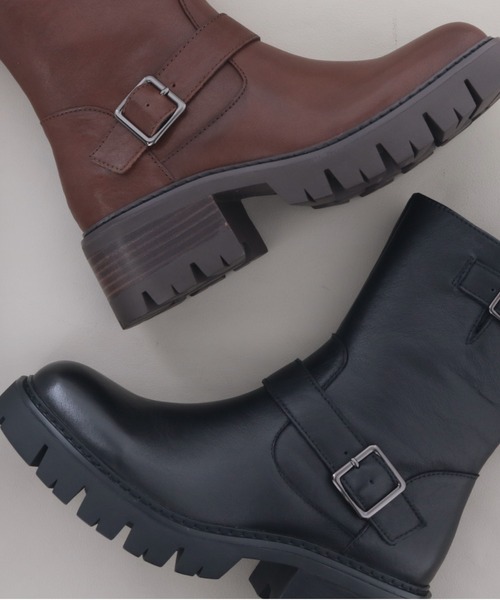あしながおじさん（アシナガオジサン）の「エンジニアレザーブーツ　2410199（ブーツ・レディース・ブラック/ブラウン・23cm/22.5cm/24.5cm/24cm/23.5cm）」の20枚目の写真