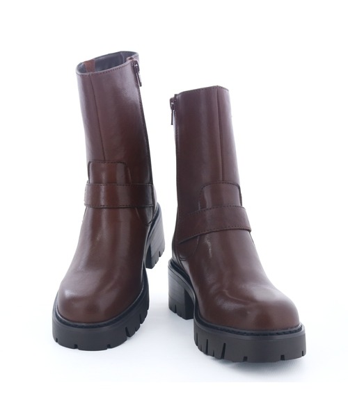 あしながおじさん（アシナガオジサン）の「エンジニアレザーブーツ　2410199（ブーツ・レディース・ブラック/ブラウン・23cm/22.5cm/24.5cm/24cm/23.5cm）」の3枚目の写真