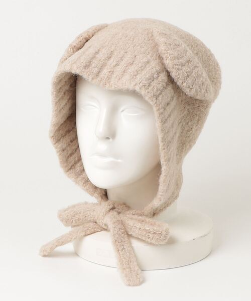 セール】クマ耳イヤーフラップニット帽（ニットキャップ