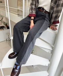 DOUBLE NAME | 【美！シルエット！！】濃淡切替カーブデニムパンツ(デニムパンツ)