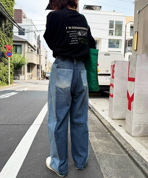 DOUBLE NAME（ダブルネーム）の「【美！シルエット！！】濃淡切替カーブデニムパンツ（デニムパンツ・レディース・ネイビー/ブラック・FREE）」の10枚目の写真