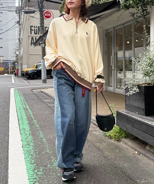 DOUBLE NAME（ダブルネーム）の「【美！シルエット！！】濃淡切替カーブデニムパンツ（デニムパンツ・レディース・ネイビー/ブラック・FREE）」の12枚目の写真