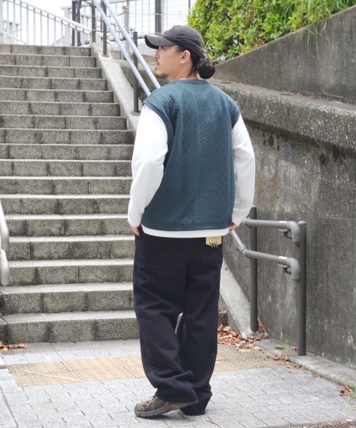 NO NEED(ノーニード)の「ジャガードベストロンT(Tシャツ/カットソー・メンズ・ネイビー/グレー/グリーン/ワイン・S/M/L/LL)」の14枚目の写真