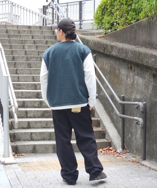 NO NEED(ノーニード)の「ジャガードベストロンT(Tシャツ/カットソー・メンズ・ネイビー/グレー/グリーン/ワイン・S/M/L/LL)」の15枚目の写真