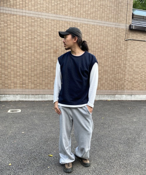 NO NEED(ノーニード)の「ジャガードベストロンT(Tシャツ/カットソー・メンズ・ネイビー/グレー/グリーン/ワイン・S/M/L/LL)」の21枚目の写真