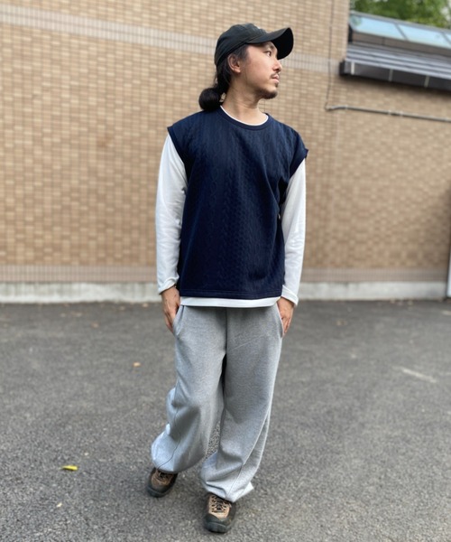 NO NEED(ノーニード)の「ジャガードベストロンT(Tシャツ/カットソー・メンズ・ネイビー/グレー/グリーン/ワイン・S/M/L/LL)」の22枚目の写真