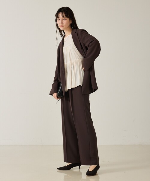 qualite（カリテ）の「【セットアップ対応】センタープレスストレートパンツ/秋服/冬服/オフィスカジュアル（その他パンツ・レディース・ブラック/モカ・36/38）」の13枚目の写真