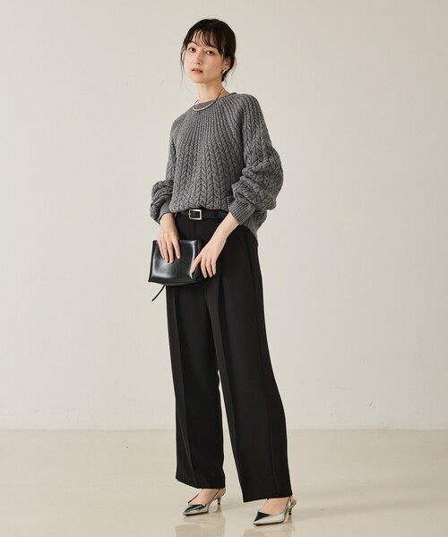 qualite（カリテ）の「【セットアップ対応】センタープレスストレートパンツ/秋服/冬服/オフィスカジュアル（その他パンツ・レディース・ブラック/モカ・36/38）」の15枚目の写真